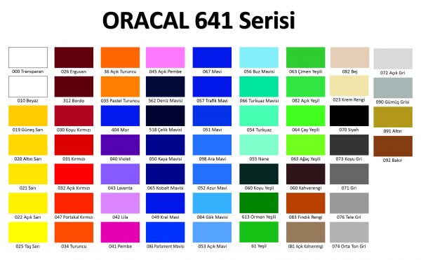ORACAL 641 RENKLİ KESİM FOLYOSU - Görsel 3